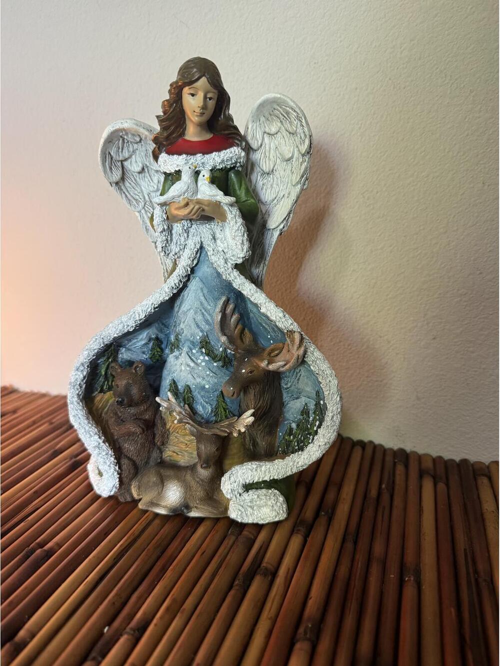 Roman Woodland Angel Figurine Deer Moose Bear Winter Christmas Décor 2016